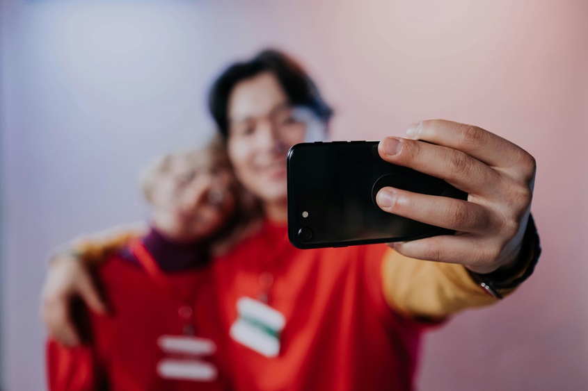 couple taking a selfie picture